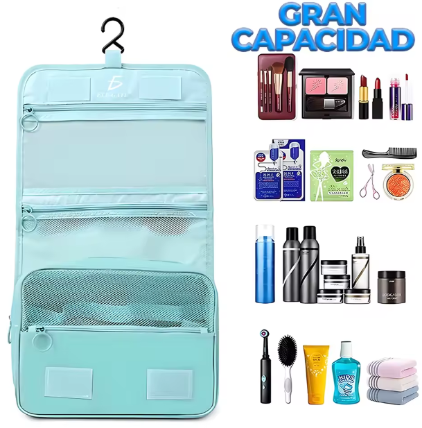 Neceser de viaje con gancho para colgar