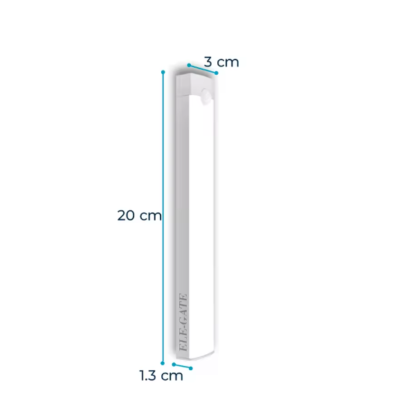 Lámpara LED recargable con sensor de movimiento y regulador de brillo (20 cm)