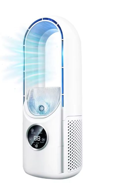 Ventilador sin aspas con pantalla digital de 6 velocidades con función de humidificador