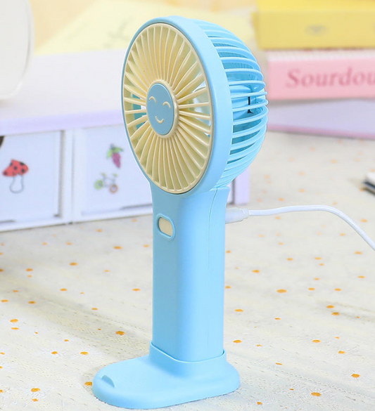 Ventilador portátil recargable con soporte para teléfono móvil