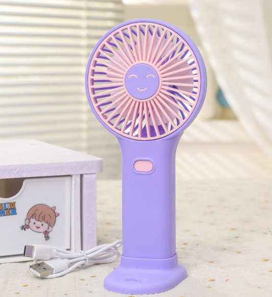 Ventilador portátil recargable con soporte para teléfono móvil