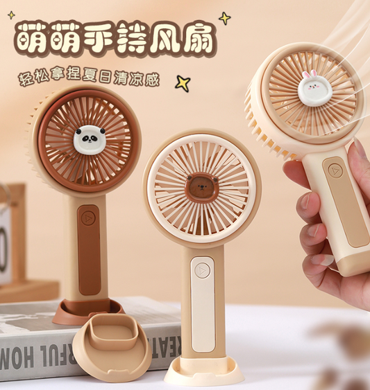 Ventilador recargable USB marrón
