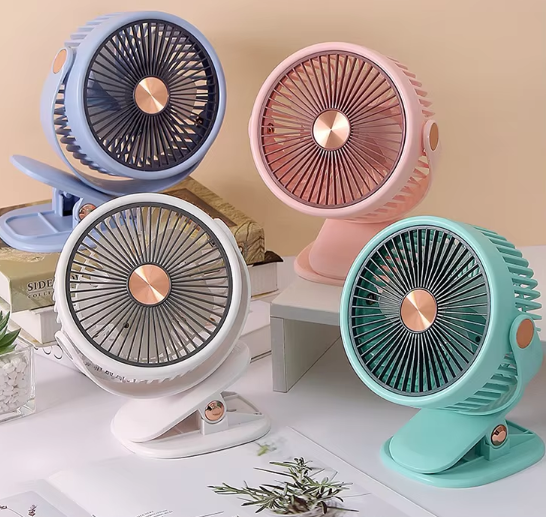 Ventilador con clip recargable portátil