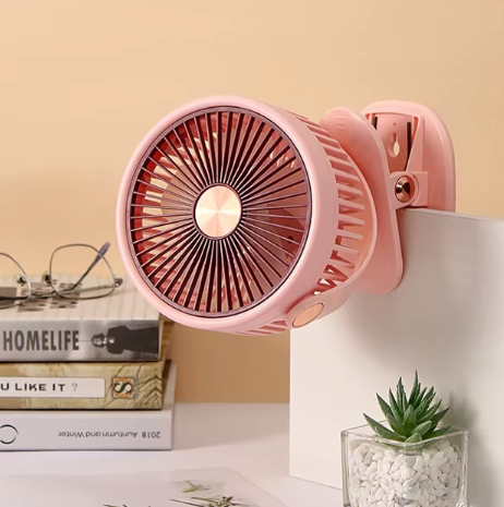 Ventilador con clip recargable portátil
