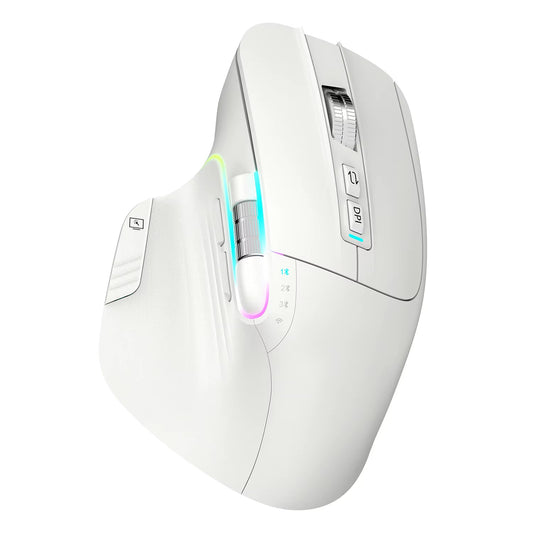 Mouse ergonómico inalámbrico recargable para computadora con rueda de pulgar lateral Sensor de alta precisión