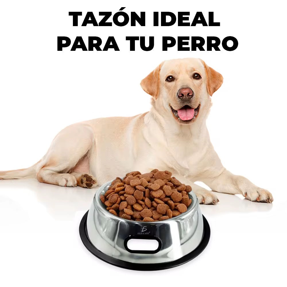 Cuenco redondo de acero antideslizante para mascotas