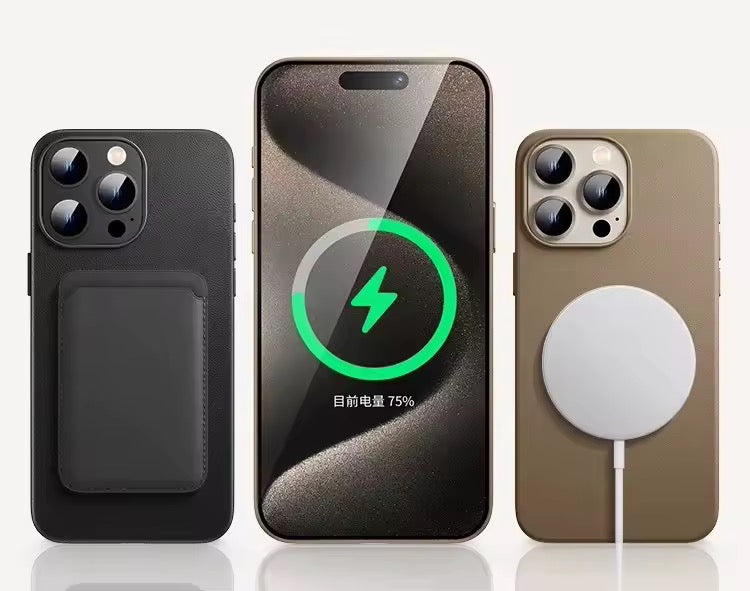 Funda de teléfono de cuero PU magnética, funda protectora a prueba de golpes para iPhone