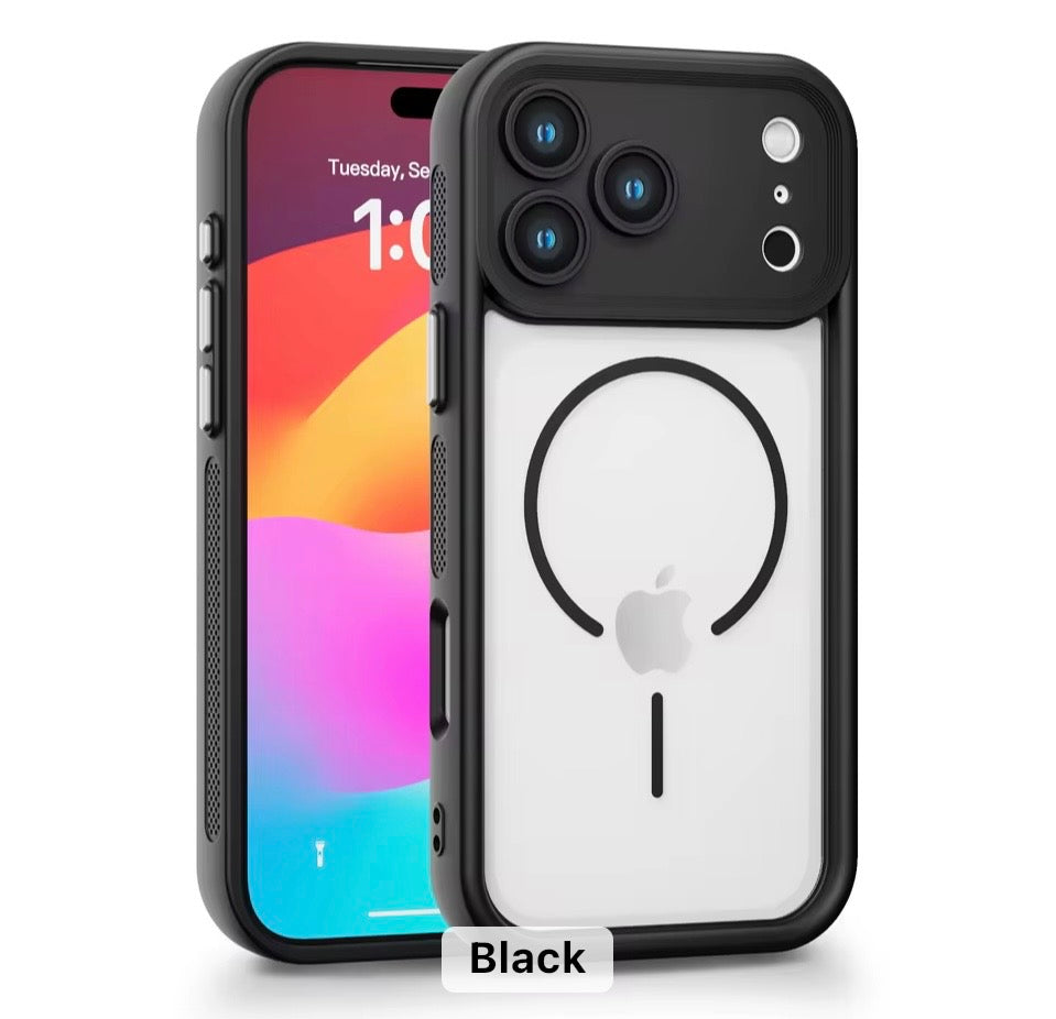 Funda de teléfono de carga magnética 360 ° Disipación de calor Funda de teléfono móvil a prueba de golpes para iPhone