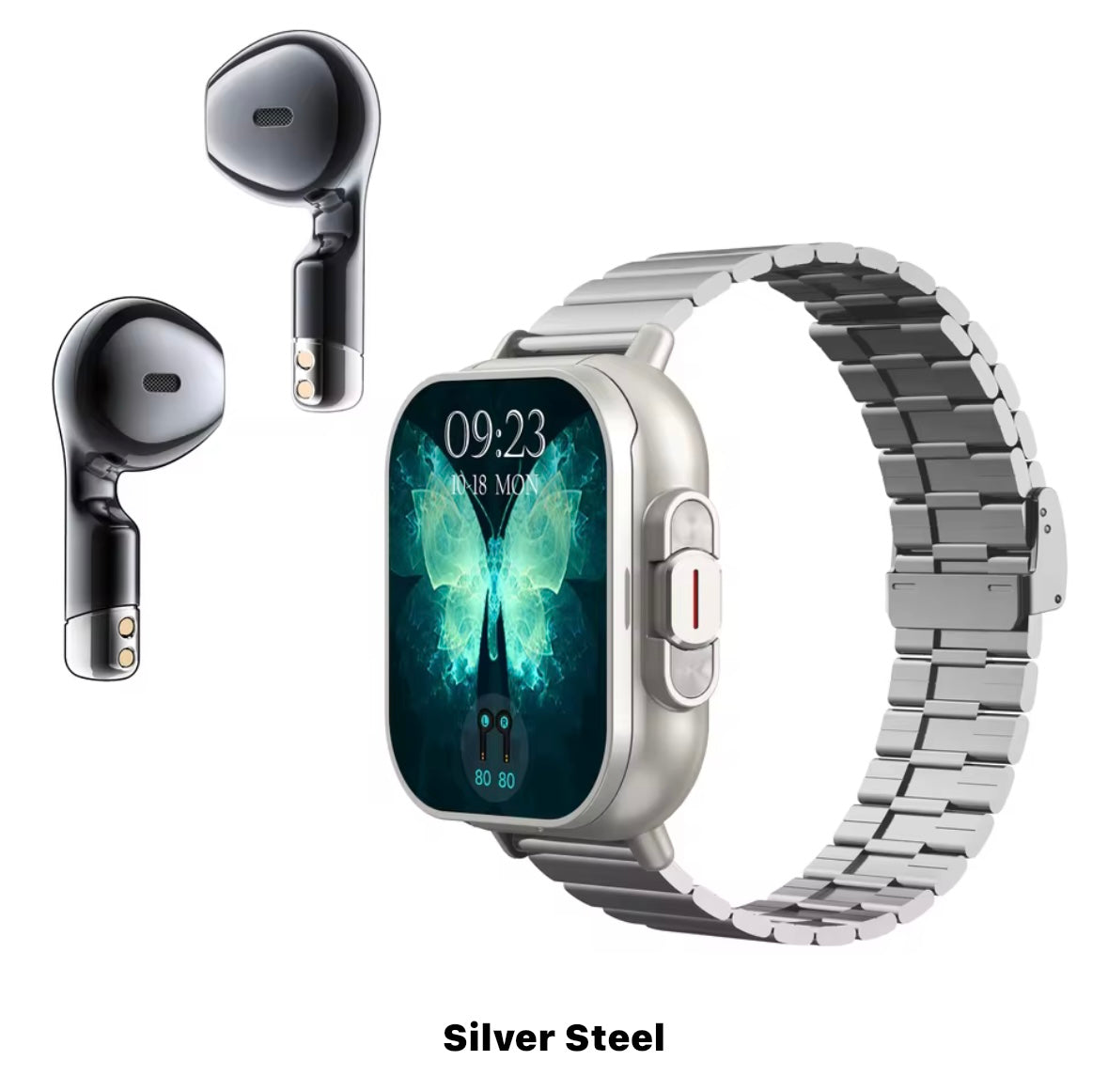 Reloj inteligente 2 en 1, llamadas, auriculares incluidos, monitoreo de salud, deportes