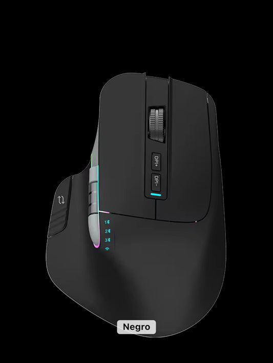 Mouse ergonómico inalámbrico recargable para computadora con rueda de pulgar lateral Sensor de alta precisión