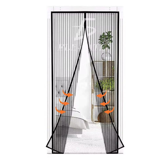 Puerta con mosquitera magnética autosellante y resistente.