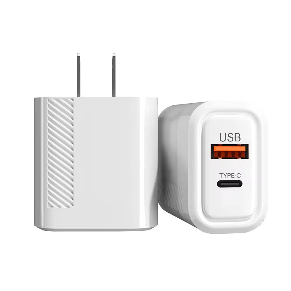 Cargador de pared USB 2 en 1 para USB tipo C y de alta velocidad con calidad de carga rápida