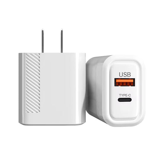 Cargador de pared USB 2 en 1 para USB tipo C y de alta velocidad con calidad de carga rápida